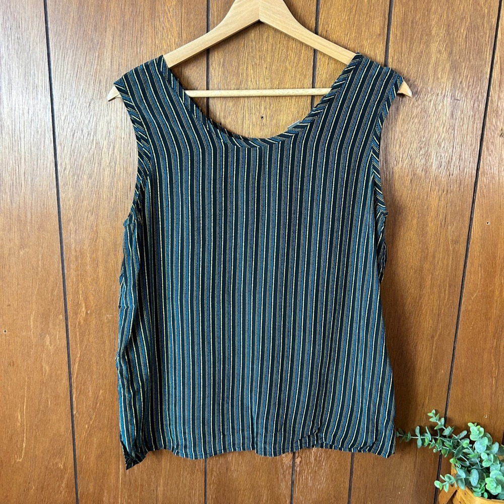 Amanda Smith Petites Pure Silk‎ Striped Tank Top Petite 10